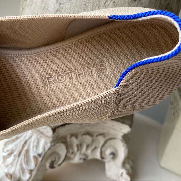 Rothy’s The Loafer Almond Toe Flats Shoes Womens 9 Ecru Sandstone Almond Tan - Picture 10 of 11